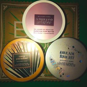 Set of 3 New Glowtion Body Butter From Bath and Body Works